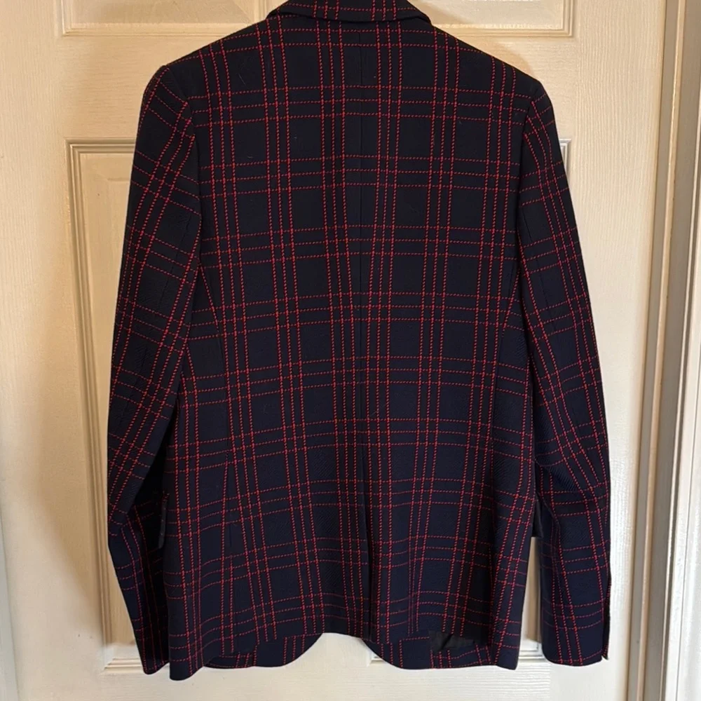 Dior Blue and Red Plaid Blazer Classic Suit Jacket